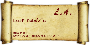 Leif Abbás névjegykártya